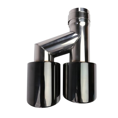 Pot d'échappement noir titane avec double embout 102mm coupe oblique élégante