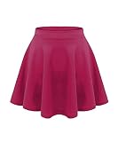 Falda acampanada Falda Corta para niños y niñas de Alta Cintura, con Volantes, Lisa, Acampanada Negro Fucsia 5-6 Años