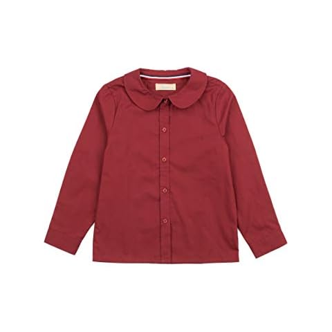 Leveret Girls Long Sleeve Dress Shirt Red Cover