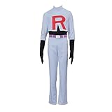 RXLZOON Anime James Cosplay Costume Halloween Team Rocket Full Set Outfit for Men Women (men XL)