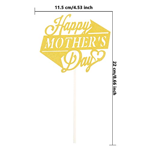 Sgbetter 36 Pack Happy Mother's Day Cake Toppers Cupcake Toppers Glitter Cake Picks Decoration For Mother's Day Birthday Party Gifts Supplies, Gold #TOP1
