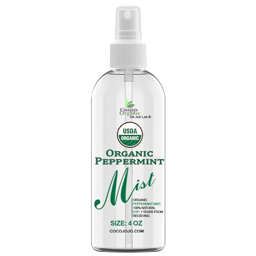 Dr Joe Lab Organic Peppermint Mist For Skincare - USDA Certified Organic- Face Mist Spray - Soothing & Relaxing - Pure Peppermint Essential Oil & Glycerin Body Mist - Packaging May Vary. (4 oz)