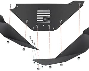 Rear Inner Fender Liners Flares for 2007-2018 Jeep Wrangler JK 4WD & 2WD Aluminum Lightweight Splash Guards(US Flag Style Black)