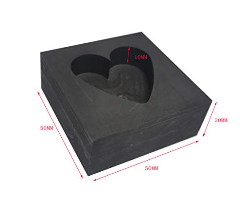 OTOOLWORLD Heart Graphite Casting Ingot Mold Metal Refining Scrap Gold Silver Heart Mold - Thumbnail 2