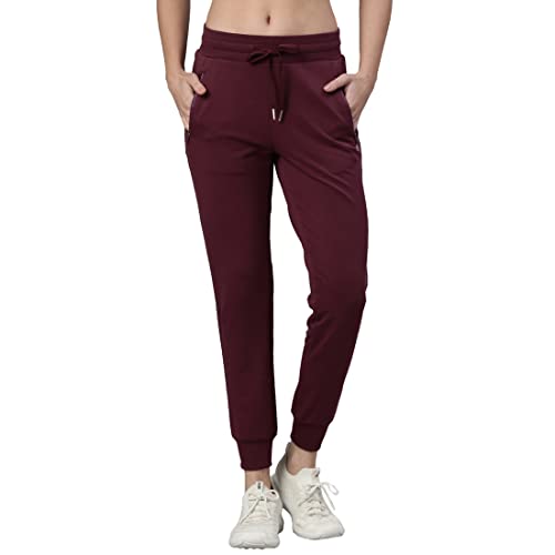 Image of Enamor Mid Rise 7 /8th length Drawstring Closure Cotton Terry Jogger For Women - Slim Fit, Super Soft, Antimicrobial - A401