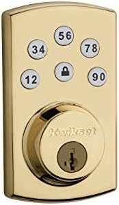 Kwikset Powerbolt Keyless Electronic Door Lock 5-Button Keypad, With Keyed Entry Deadbolt, Featuring SmartKey Security Re-Key Technology in Polished Brass