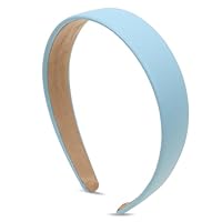Fascia Per Capelli Larga 2,5 Cm In Pelle PU Blu – Antiscivolo, Elastica, Accessorio Donna E Ragazza