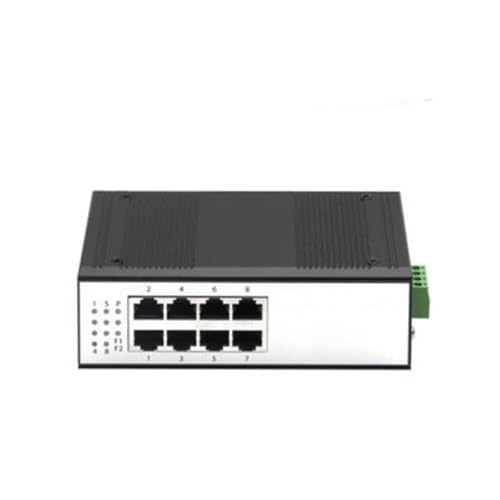 Industrial-Grade Fiber Optic Switching transceivers, 100M Gigabit or SC Interface, DIN Rail mounting (8x100M).