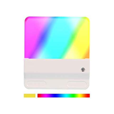 GREENIC Luz nocturna LED con enchufe, luces de noche automáticas Brillo ajustable con detección de luz, cambio de color RGB regulable luz nocturna infantil (2 paquete) Cover
