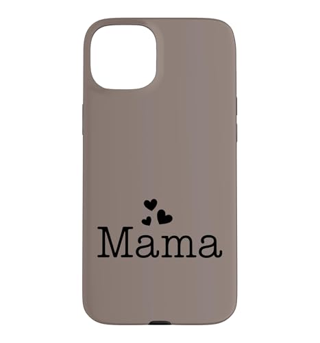 Taupe - Mama Hearts �X�N���v�g ���킢�� �~�j�}���X�g �^�C�|�O���t�B �X�}�z�P�[�X iPhone 15 Plus �p