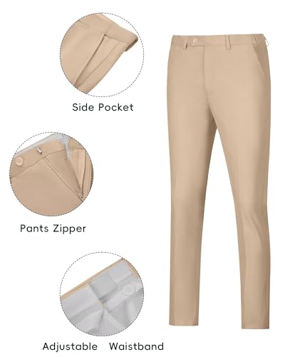 Fxzpiodi Mens Suit Slim Fit 2 Piece Suits,Two Button Solid Business Wedding Tuxedo Suit for Prom Suit Jacket and Pants4
