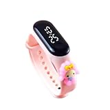 Digital Waterproof Stylish Wrist Smart Watch LED Band for Kids, Birthday Gift, Toys, Colorful Cartoon Character Super Hero for Boys & Girls Age 2 to 12 Years Multicolor (Pink)