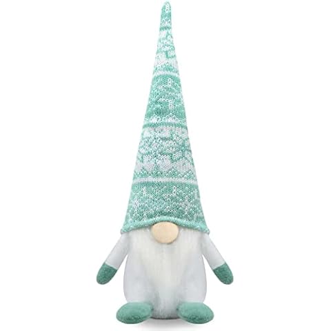 Godeufe Christmas Gonk Decor Gnomes Gift Xmas Decoration for Home Kitchen Farmhouse Tiered Tray, Elf Dwarf Figurines Handmade Scandinavian Tomte 38 cm (Light Green) Cover