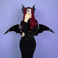 KORURACLUB Flügel Cosplay Halloween Fledermausflügel Succubus Flügel Kleidung Accessoires Fledermausflügel Teufelsflügel (Schwarz) – Ansicht 4