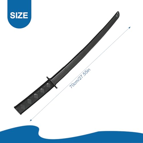 NHPY 2 Stück Ninja Schwert,3D-gedrucktes Katana schwert-Zappelspielzeug, 3D-gedrucktes Schwerkraft-einziehbares Samurai-Schwert-Modell, lustiges einziehbares Samurai-Spielzeug aus Kunststoff(schwarz)