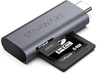 STARWARE USB C to SD/microSD Card Reader, 2-in-1 USB-C(Thunderbolt 3) Portable SD/Micro SD