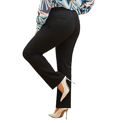 DGD Plus Size Women's Straight-Leg Dress Pants - Slacks for Business Casual,Work Clothes for Office 2XL