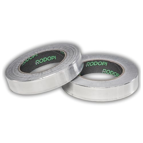 RODOPI Alu Klebeband 25mm 50mm 75mm 100mm Hitzebeständiges Klebeband 50m Aluminium Klebeband Gewebe verstärkt Aluband wasserfest Alu Dichtband extra stark