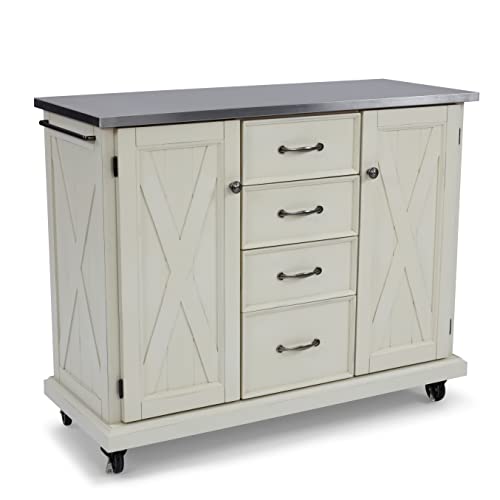 Image of Seaside Lodge Stainless Steel Top Kitchen Cart by homestyles