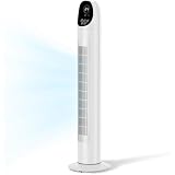 Ventilatore elettrico a torre con display digitale, senza pale, con 3 modalità, 3 velocità e oscillazione, timer di 7,5 ore, silenzioso, portatile, ideale per camera da letto, casa e ufficio