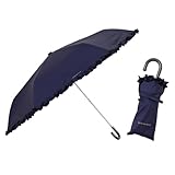 小川(Ogawa) 日傘 折りたたみ傘 OLIVE des OLIVE レディース フリル ネイビー 晴雨兼用 完全遮光 UV99.9%カット 遮熱 70992