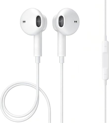 Oeing Auriculares para teléfono, Auriculares con Cable con Aislamiento acústico, Soporte para Control de Volumen de Llamadas, compatibles con iPhone 14/13/12, compatibles con iOS