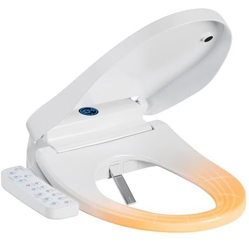 Bidet Toilet Seat, Electric Smart Heated Toilet Seat Elongated with Instant Warm Water & Dryer,