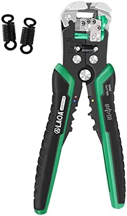 Wire Stripper Tool,LAOA Wire Stripper Automatic Wire cutter elf Adjusting from 10 AWG to 24 AWG with Springs Professional Eiectrical Cable Stripping Tools (with 2pcs replacements springs)