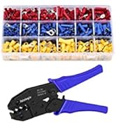 Sainlogic Crimpzange Kabelschuh Set, Grimpzange mit 700 Stück Kabelschuh Set, Elektrische Steckve...
