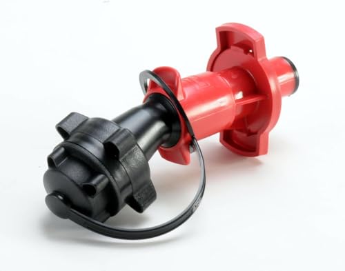hünersdorff Motorrad-Sicherheits-Einfüllsystem aus HD-PE für Kraftstoff, ideal zum Aufsetzen auf Motorradtanköffnungen, schwarz/rot, 16,0 x 5,4 x 5.4 cm