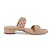 CUSHIONAIRE Women's Nan two band braided low block heel slide sandal +Memory Foam and Wide Widths Available, Nude 9