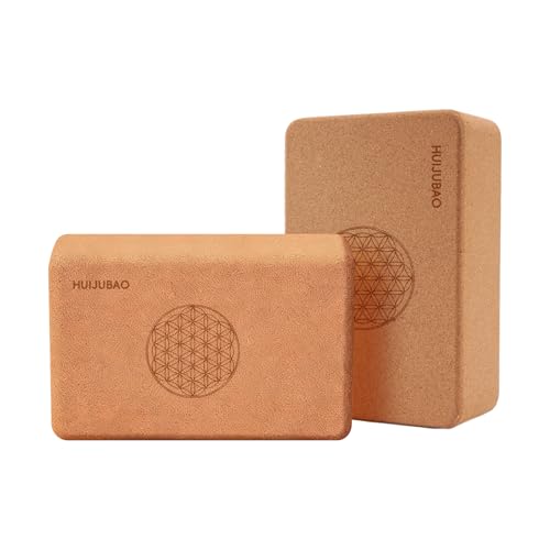 HUIJUBAO Cork Yoga Block, High Density Non-Slip Support Blocks for Balance, Dance, Pilates, Fitness Training (POI56, 9x6x3 in) by HUIJUBAO - Used condition - US$20.03