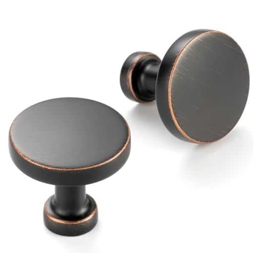 ASKANO 10 Pack 1-1/4 Inch Oil Rubbed Bronze Cabinet Knobs Brushed Bronze Drawer Knobs Round Bronze Cabinet Pulls, ZK2302 Kitchen Hardware for Cabinets Drawers Bedroom Dresser Cupboard Bathroom Vanity