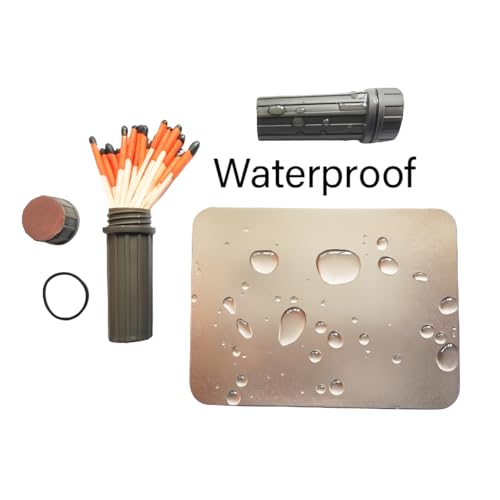 Fire Starter Kit – 6 Magnesium Shaving Packs + Waterproof Windproof Matches in Metal Tin – Emergency Fire Making Kit for Camping, Hiking, Survival, Prepping (Mg + Matches) - Thumbnail 4