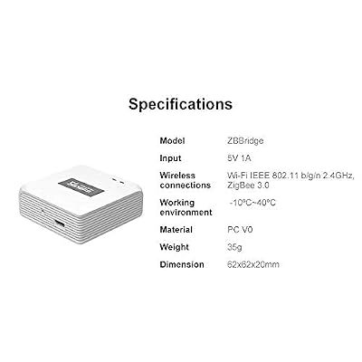 SONOFF ZBBridge Smart Zigbee Bridge Hub, WI-FI & Zigbee Dual-protocol Supporting, APP Control and Multi-device Management