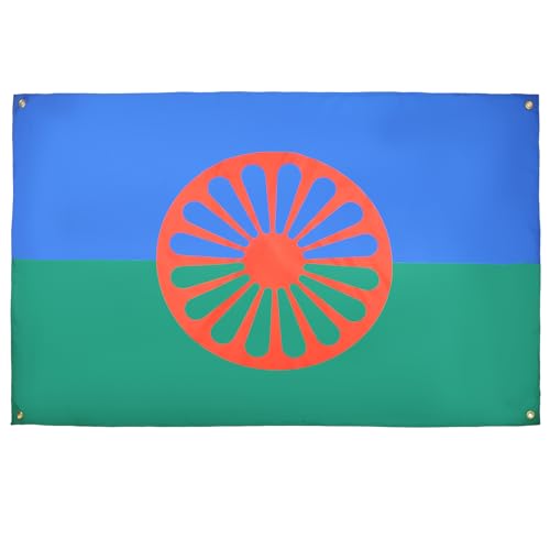AZ FLAG Drapeau Gitan voyageur 150x90 cm avec 4 oeillets, Pavillon Gypsy pour balcon ou mur