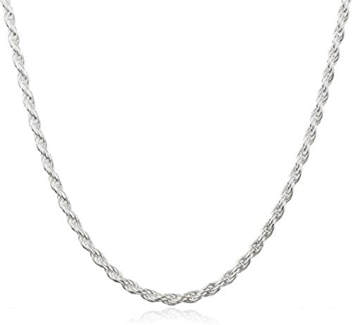 925 Sterling Silver 2mm Rope Chain (sterling-Sterling Silver, 24 Inches) (I-2592)