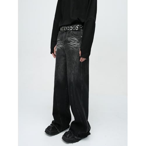 Men's Denim Jeans American Street Style Patchwork Relaxed Casual Commuter Daily Lounge Pants for Men3