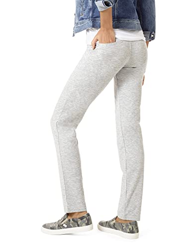 Hue Women's Journey Straight Legging, Light Grey Heather, Large #TOP1