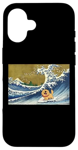 Funny Retro Vintage Surfing A Wave Golden Retriever Lover �X�}�z�P�[�X iPhone 16 �p