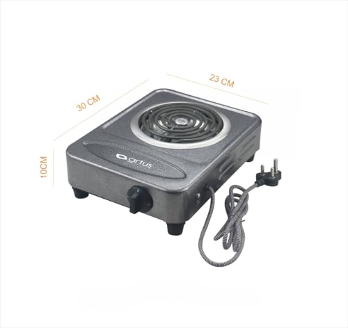Image of Ritayedet Galaxy ECW1 2000W Electric Coil Cooking Stove Single Burner Hot Plate, Radiant G Coil Cooktop for Home & Hostel, Portable Electric Stove, Works with All Metal Cookware, Ocean Silver