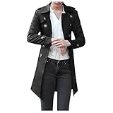 Cardigo Women Long Trench Coat Slim Fit Windbreaker Double Breasted Jacket Overcoat Outwear Black