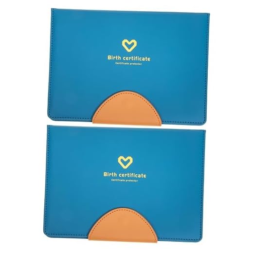 STOBOK 2 Piezas Portada Del Certificado De Nacimiento Organizador De Documentos Protector De Certificado De Nacimiento De Cuero Portadocumentos Bebé Titular De La Tarjeta Cuero Artificial
