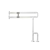 JCWANGDEFU Toilet Grab Bars Safety Handrails Handicap for Elderly Bathroom Hand Grips Handle Assist Frame Railings Rail Support Shower Bathtub, 28-Inch, Stainless Steel, Anti-Slip Nylon, White