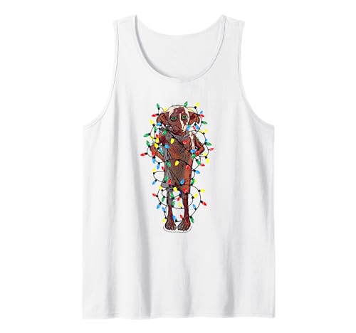 Harry Potter Christmas Dobby Christmas Lights Portrait Tank Top