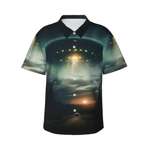 Chemise hawaïenne imprimé OVNI homme pour afficher un style unique sous les tropiques
