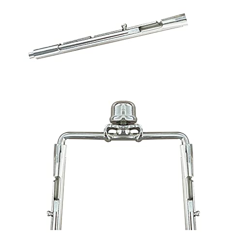 Image of Lamp-Shade Harp Holder Adjustable Support - Tall 7 8 9 10 inch and 3 /8 inch Standard Saddle E14 E26 E27 Light Base UNO Fitter Adapter Converter Finial Set Detachable Parts Bracket (Nickel)