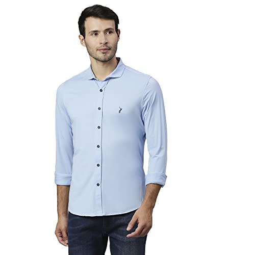 Image of Thomas Scott Men's | Solid | Full Sleeve | Slim Fit | Cotton Elastane | Spread Collar | Knitted Shirt