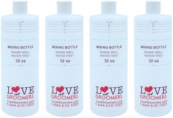 Groomer ESSENTALS 32oz Dilution Bottles - Set of 4 - Professional...