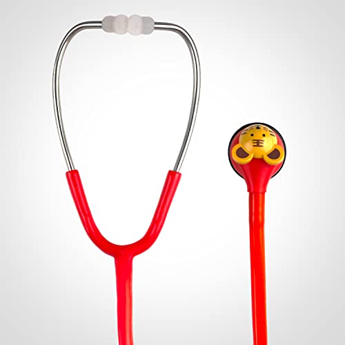 SCIAN HS-30Q Stethoskop für Kinder mit mehreren Farben, Cartoon Tiere Design Stethoskop für Kliniker, Krankenschwester, Heimgebrauch (Red)